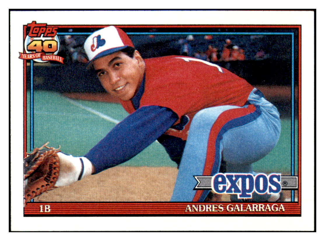 1991 Topps Andres Galarraga Montreal
  Expos Baseball Card GMMGC simple Xclusive Collectibles