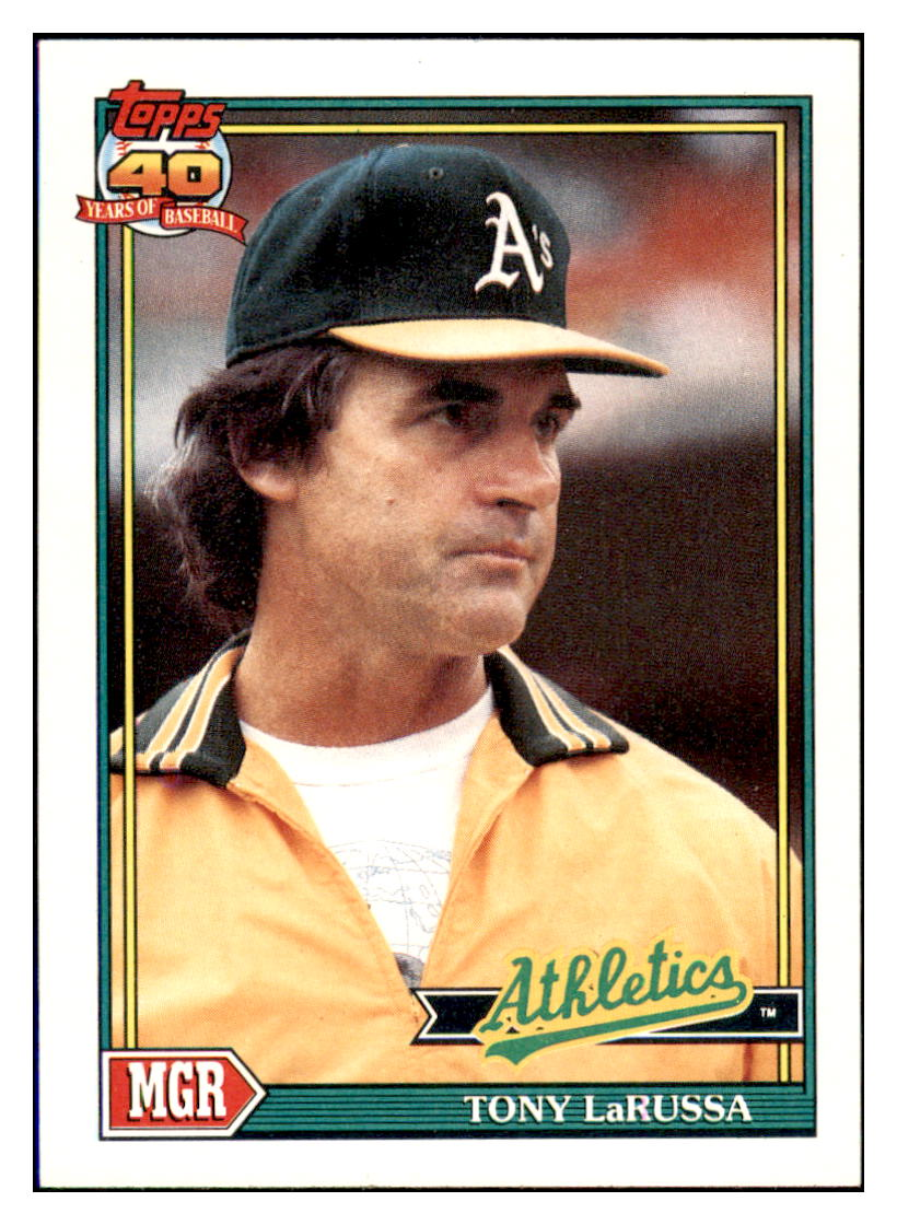 1991 Topps Tony LaRussa MGR, TL  Oakland Athletics Baseball Card GMMGC simple Xclusive Collectibles