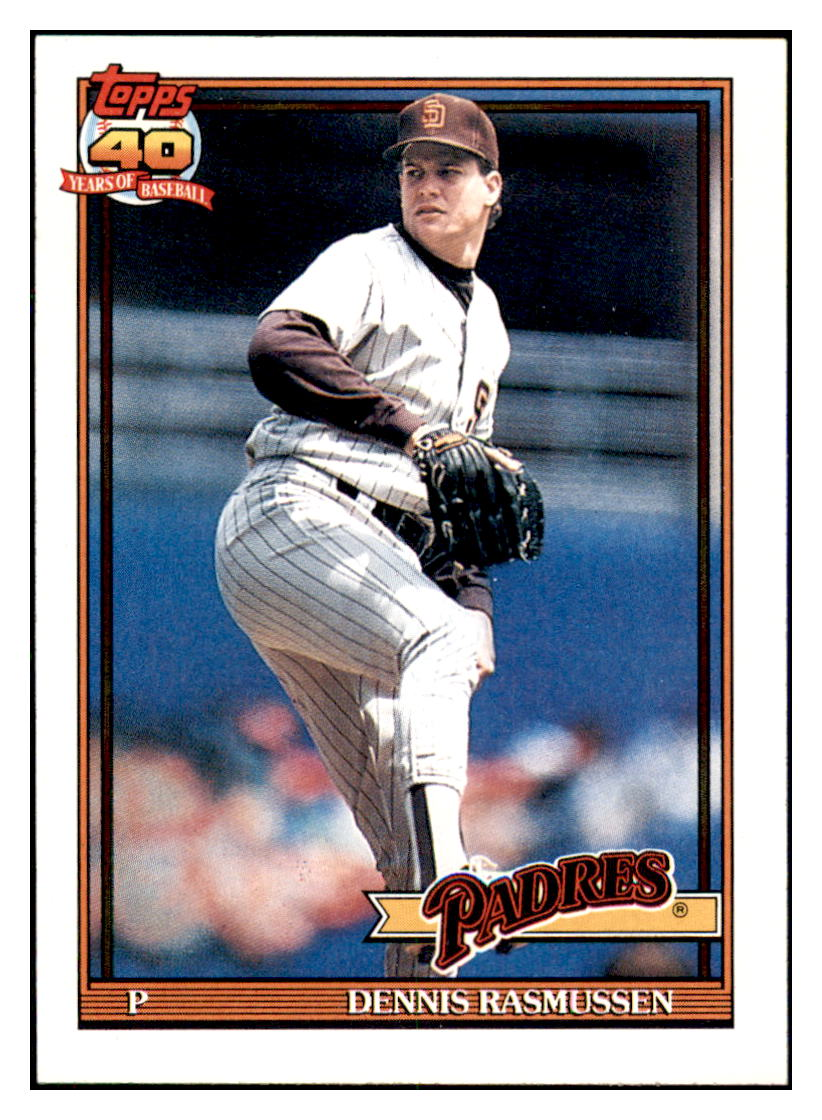 1991 Topps Dennis
Rasmussen San Diego Padres Baseball
Card GMMGC simple Xclusive Collectibles