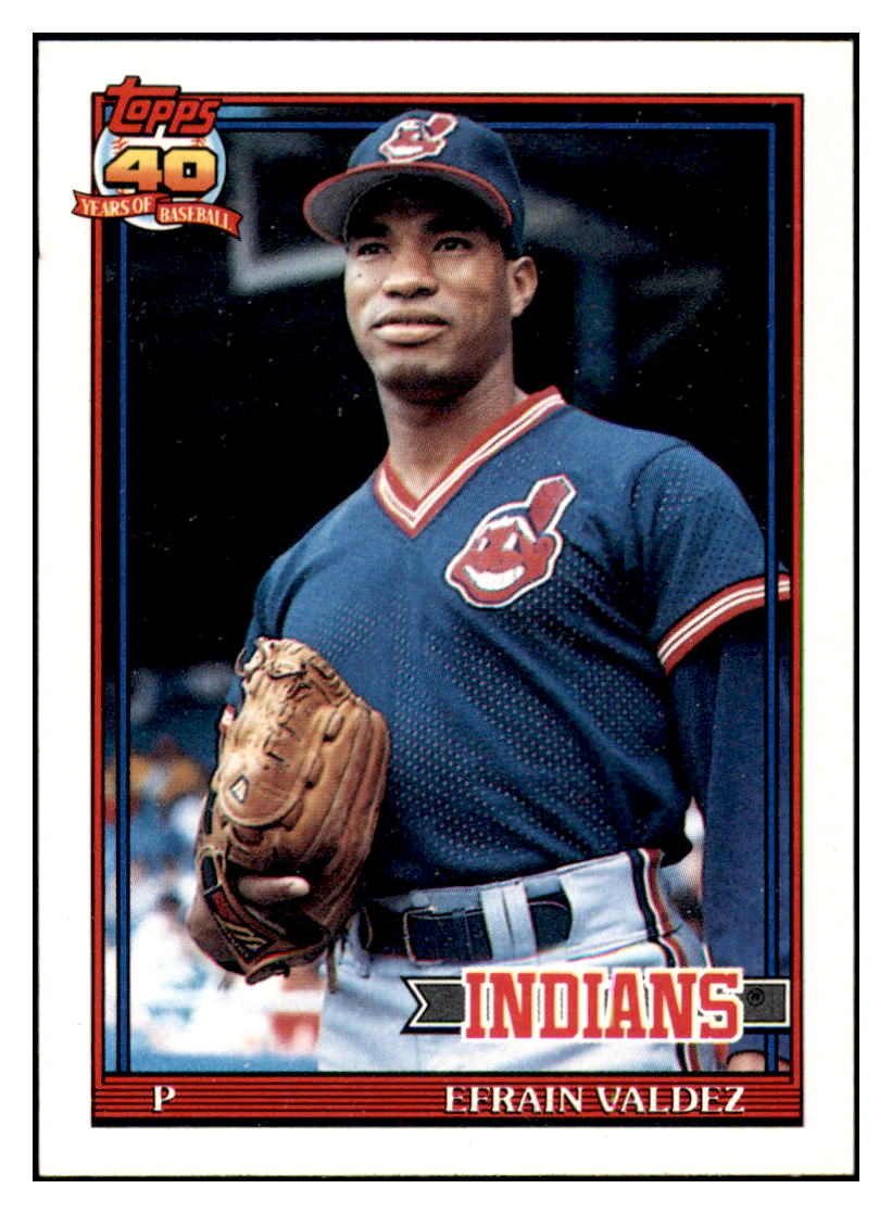 1991 Topps Efrain
Valdez   RC, ERR  Cleveland Indians Baseball Card GMMGC simple Xclusive Collectibles