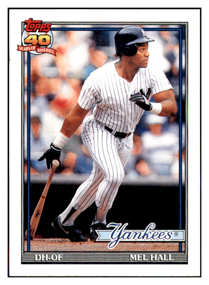 1991 Topps Mel Hall New York Yankees Baseball Card GMMGC simple Xclusive Collectibles