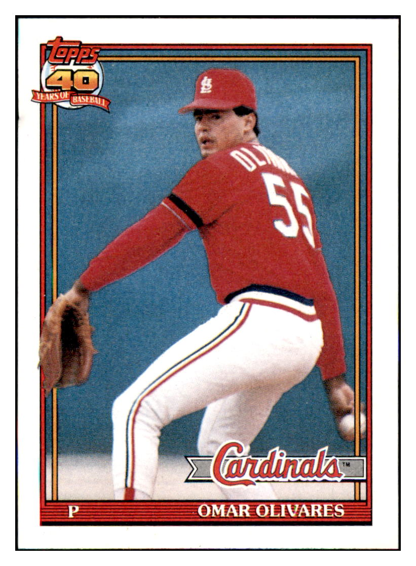 1991 Topps Omar
  Olivares   RC  St. Louis Cardinals Baseball Card GMMGC simple Xclusive Collectibles
