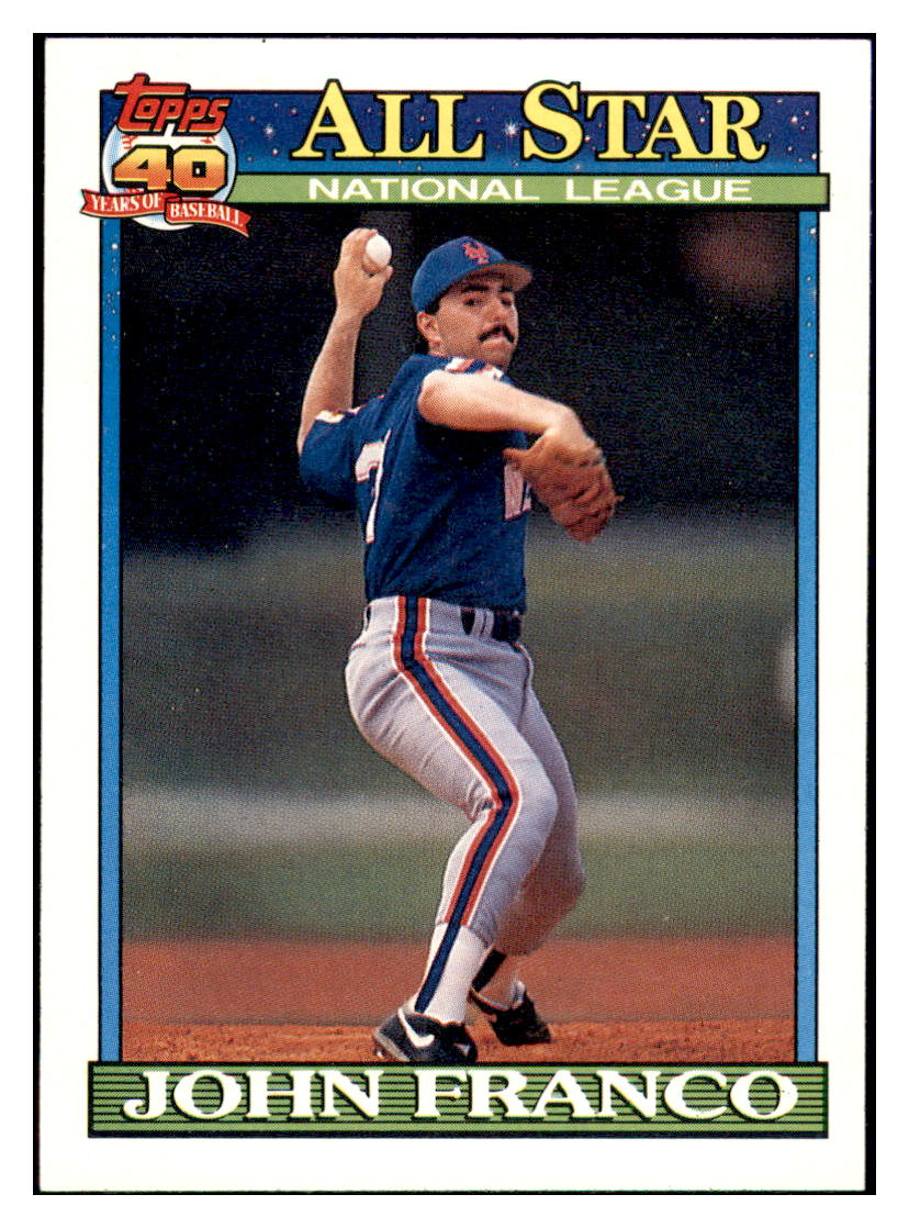 1991 Topps John Franco New York Mets #407 Baseball Card GMMGC