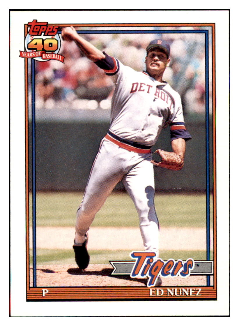1991 Topps Ed Nunez Detroit Tigers Baseball Card GMMGC simple Xclusive Collectibles