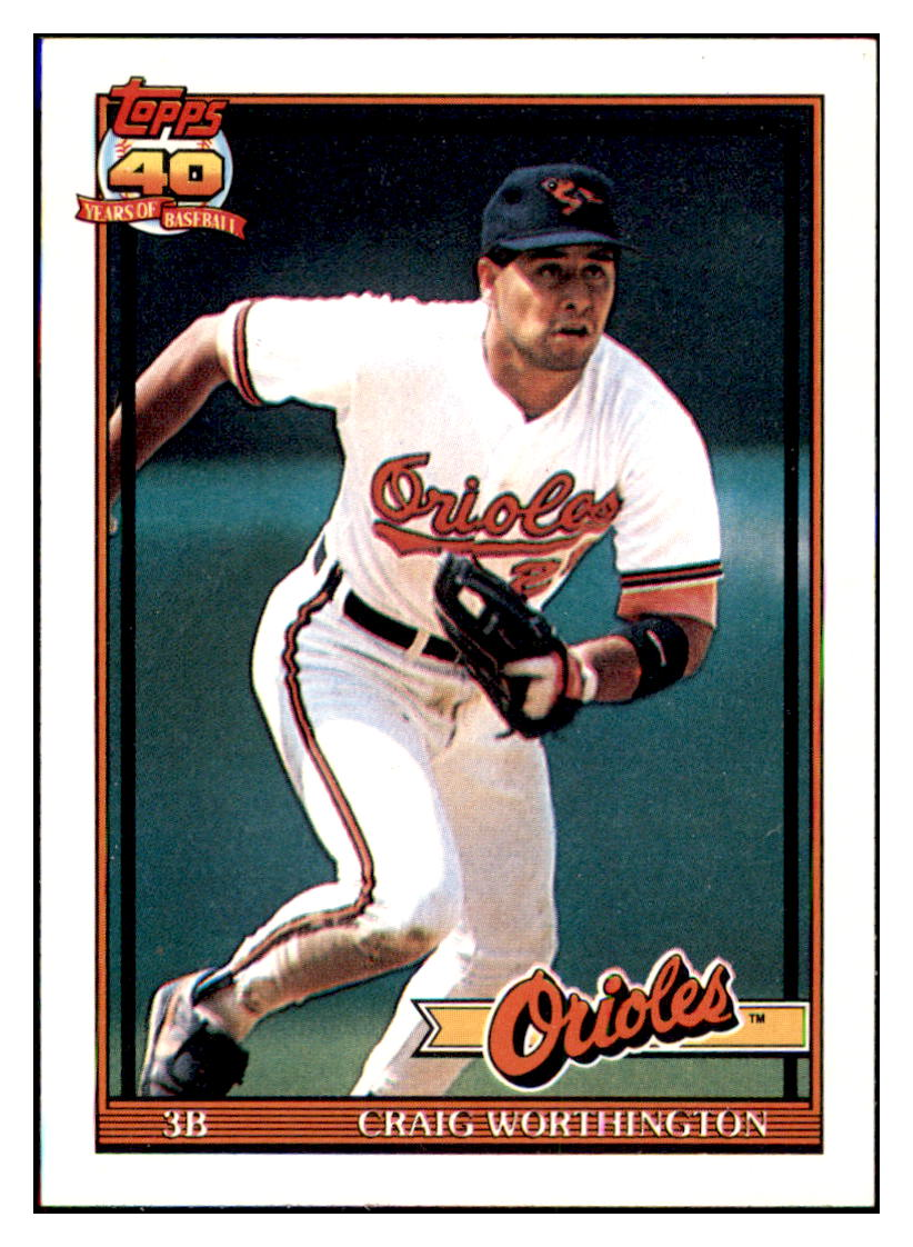1991 Topps Craig
  Worthington    Baltimore Orioles
  Baseball Card GMMGC_1a simple Xclusive Collectibles