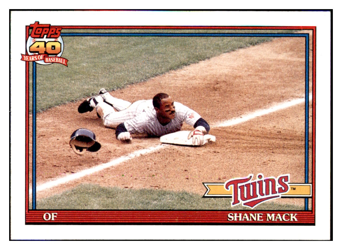1991 Topps Shane Mack    Minnesota Twins Baseball Card GMMGC simple Xclusive Collectibles