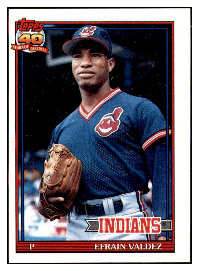 1991 Topps Efrain
Valdez   RC, ERR  Cleveland Indians Baseball Card GMMGC simple Xclusive Collectibles