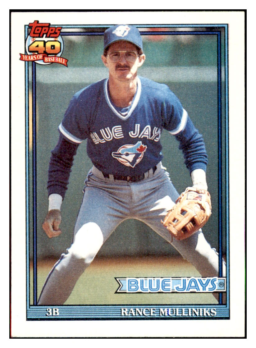 1991 Topps Rance
Mulliniks Toronto Blue Jays Baseball
Card GMMGC simple Xclusive Collectibles