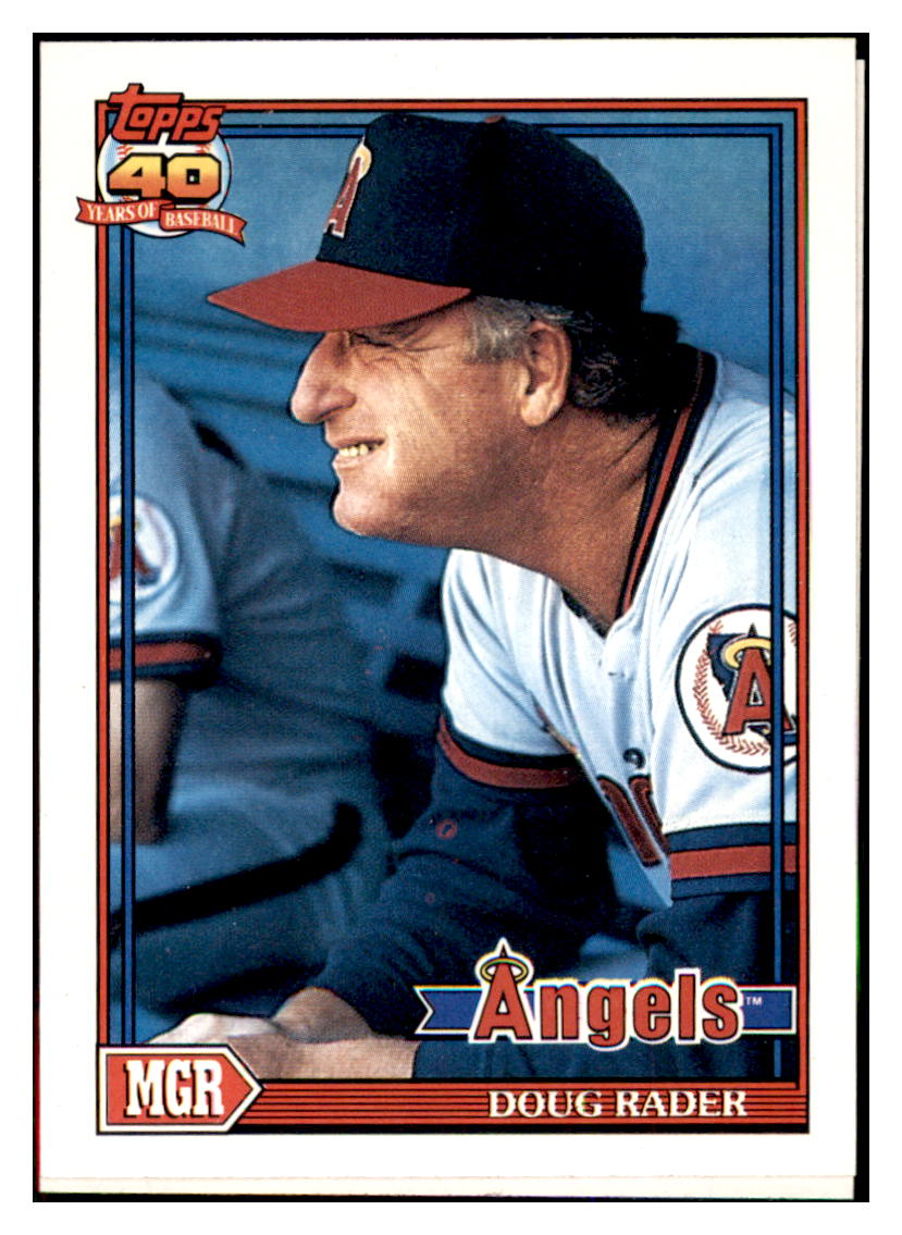 1991 Topps Doug Rader   MGR, TL 
  California Angels Baseball Card GMMGC simple Xclusive Collectibles   