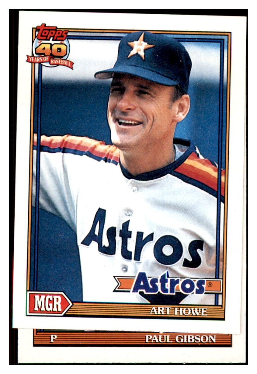1991 Topps Art Howe   MGR, TL 
  Houston Astros Baseball Card GMMGC simple Xclusive Collectibles