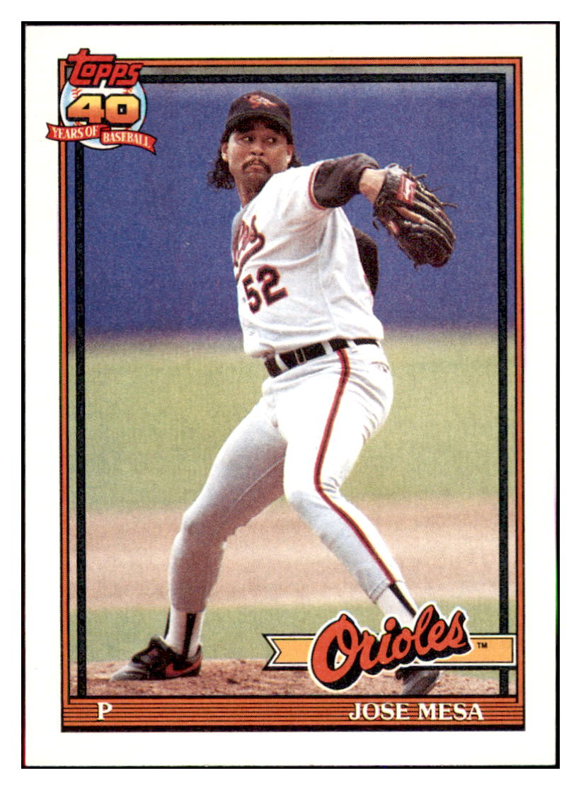 1991 Topps Jose Mesa    Baltimore Orioles Baseball Card GMMGC simple Xclusive Collectibles