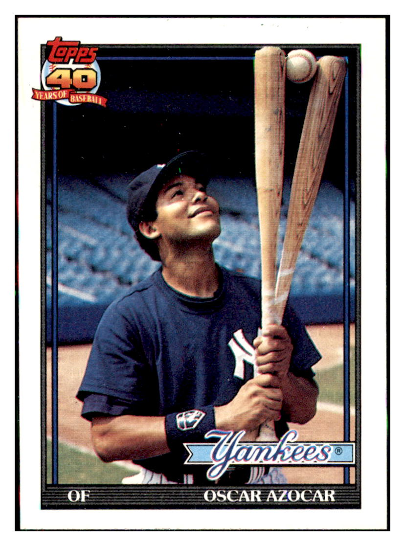 1991 Topps Oscar Azocar New York Yankees Baseball Card GMMGC simple Xclusive Collectibles