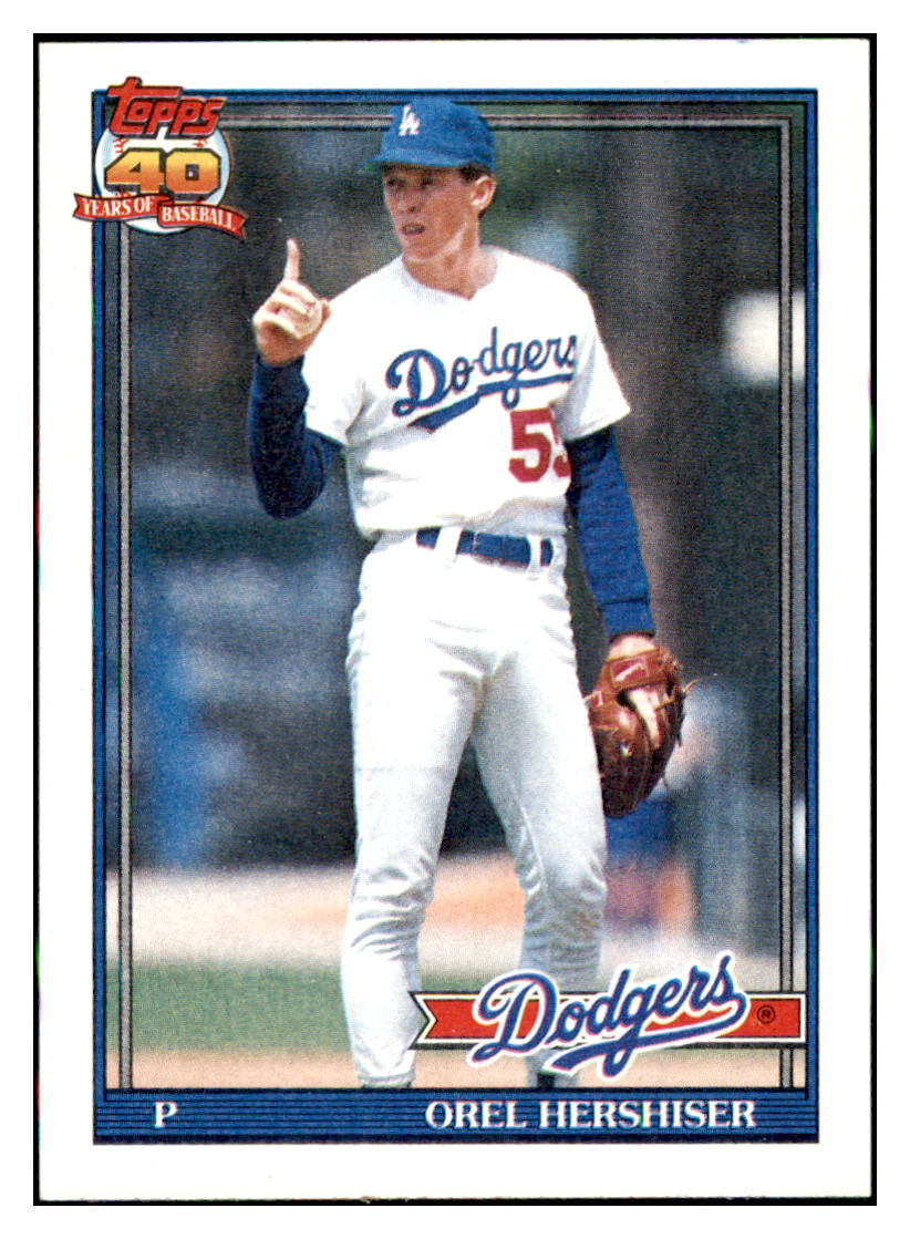 1991 Topps Orel, Hershiser Los Angeles Dodgers, Baseball Card GMMGC