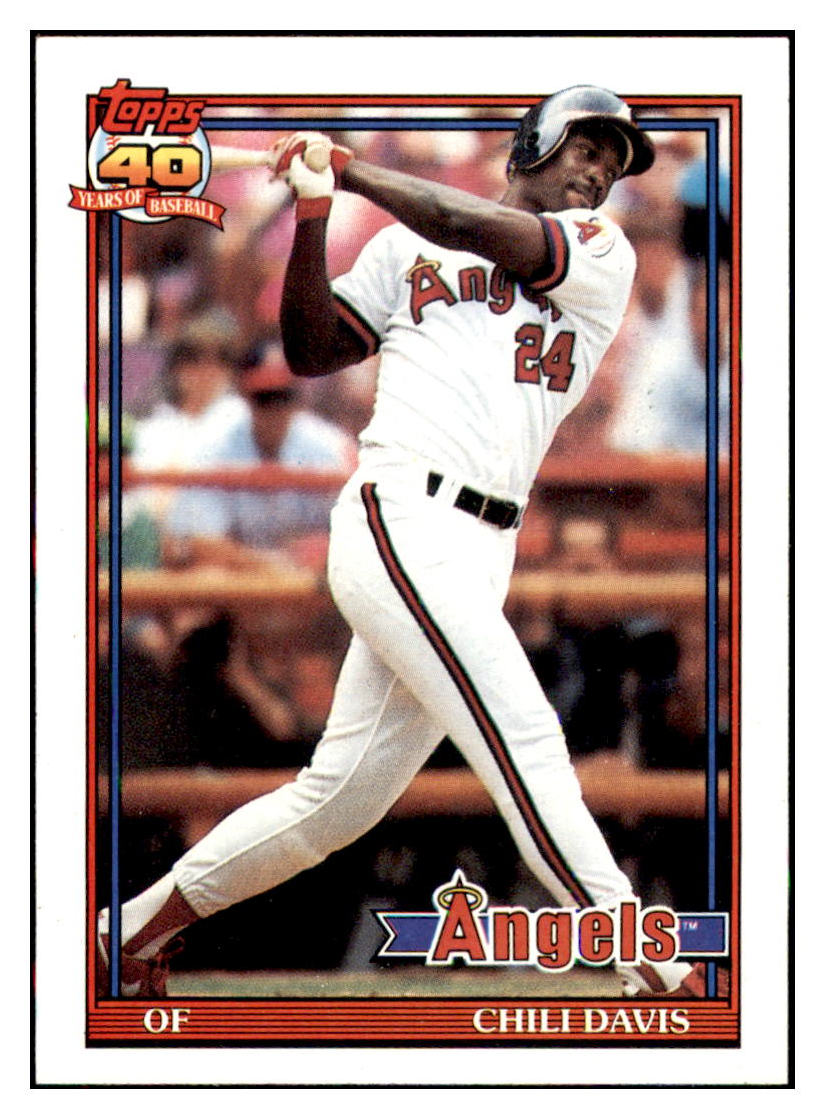 1991 Topps Chili Davis California Angels Baseball Card GMMGC simple Xclusive Collectibles