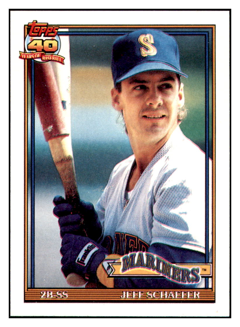 1991 Topps Jeff
  Schaefer    Seattle Mariners Baseball
  Card GMMGC simple Xclusive Collectibles