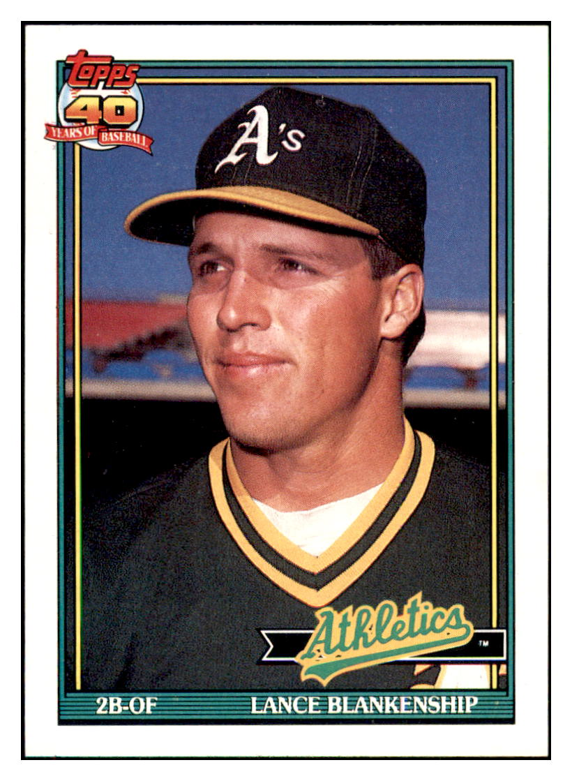1991 Topps Lance
  Blankenship    Oakland Athletics
  Baseball Card GMMGC simple Xclusive Collectibles