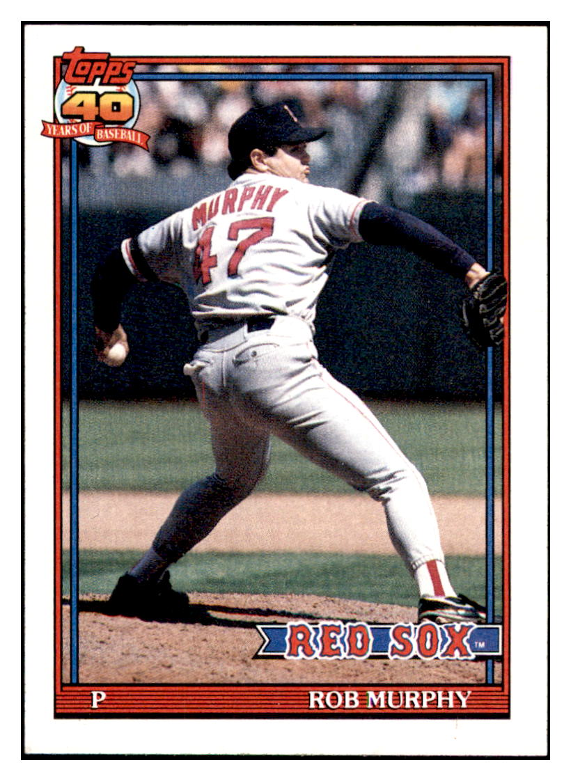 1991 Topps Rob Murphy    Boston Red Sox Baseball Card GMMGC simple Xclusive Collectibles