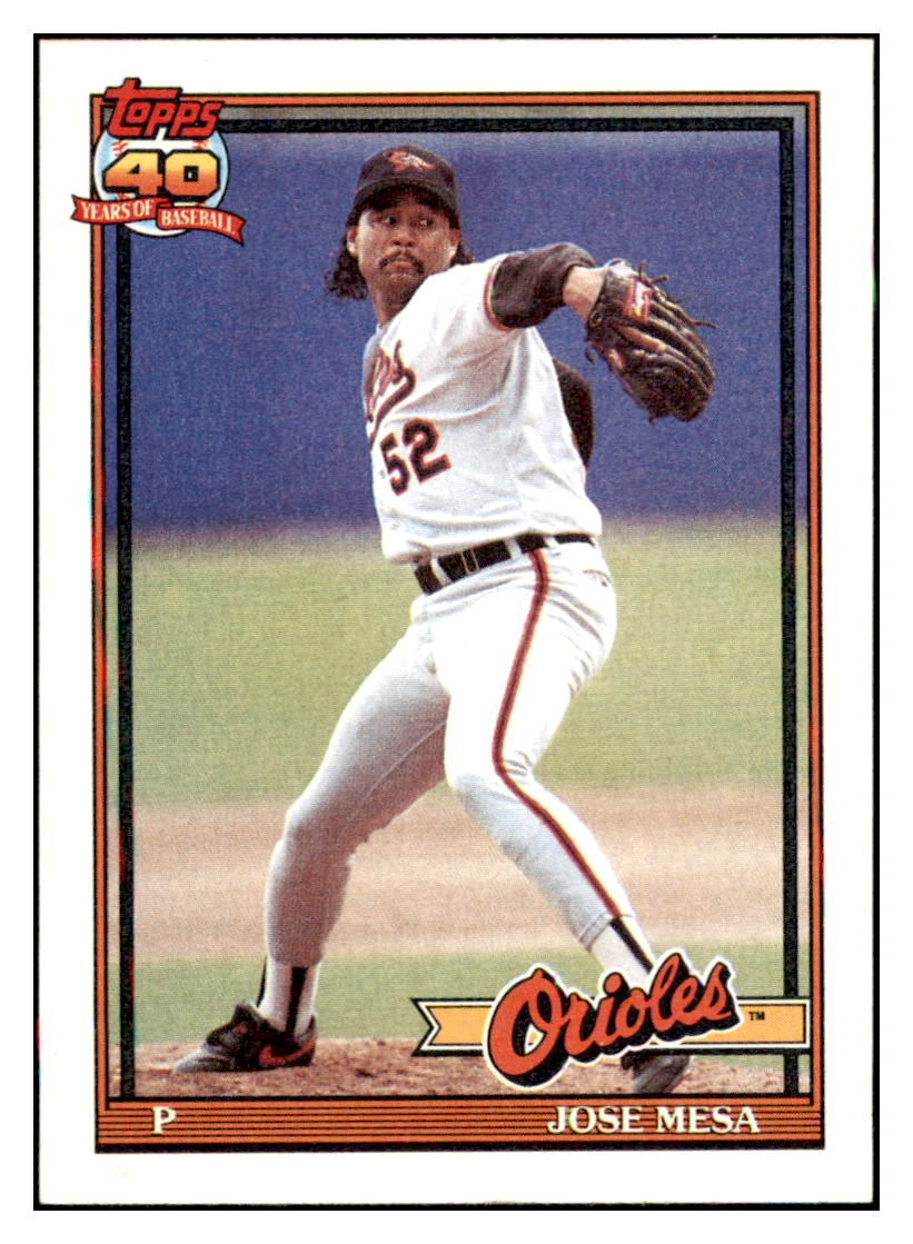 1991 Topps Jose Mesa    Baltimore Orioles Baseball Card GMMGC_1a simple Xclusive Collectibles