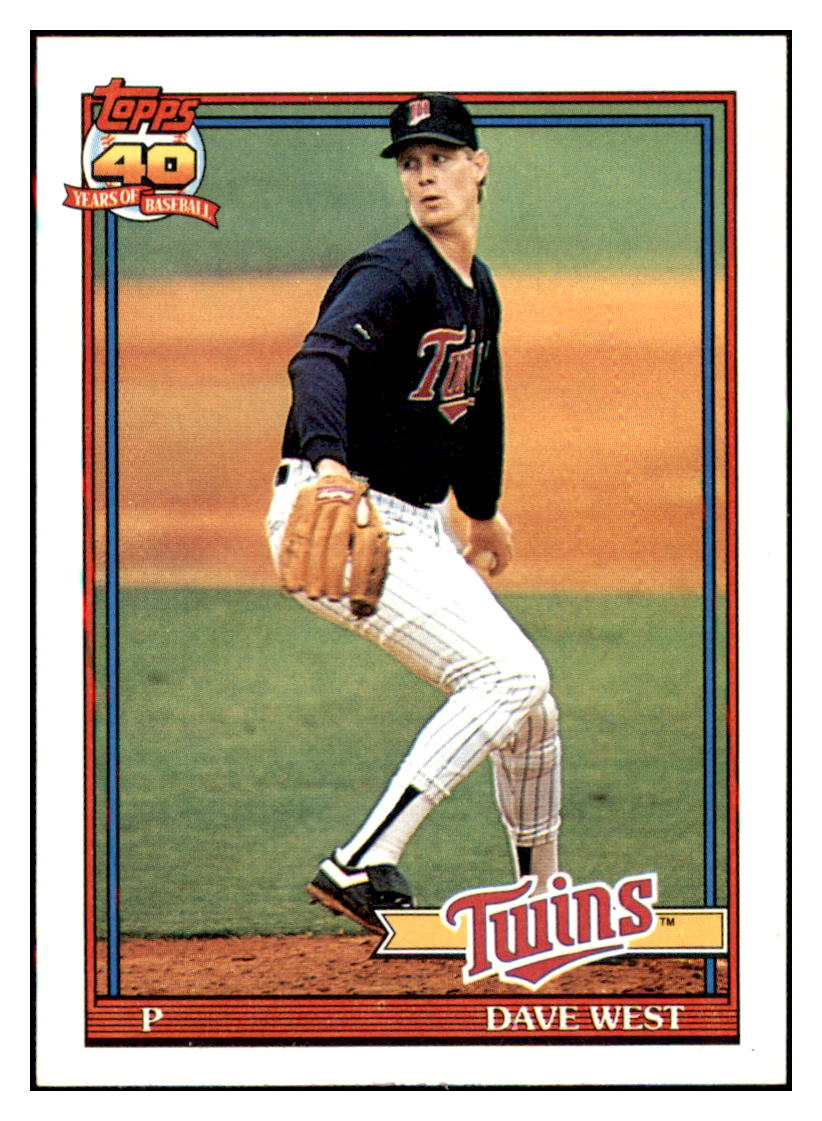 1991 Topps Dave West    Minnesota Twins Baseball Card GMMGC_1a simple Xclusive Collectibles
