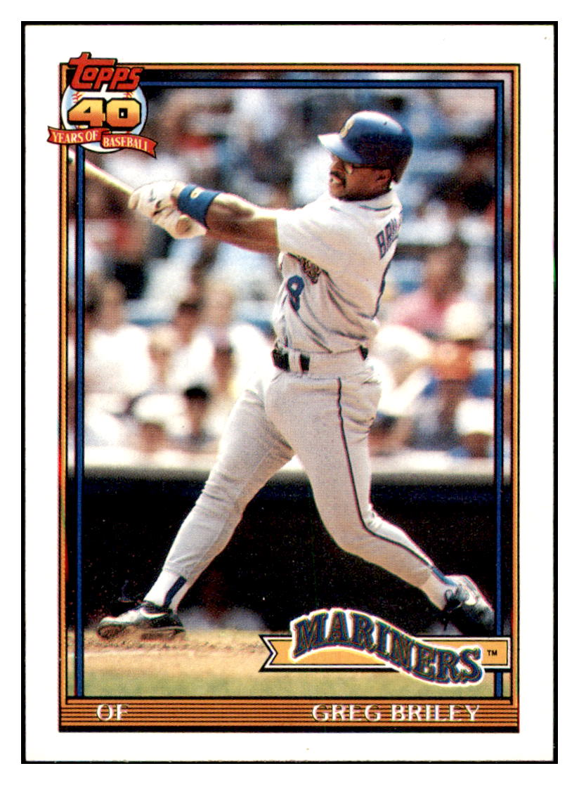 1991 Topps Greg Briley    Seattle Mariners Baseball Card GMMGC simple Xclusive Collectibles