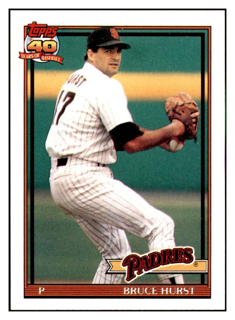 1991 Topps Bruce Hurst San Diego Padres Baseball Card GMMGC_1a simple Xclusive Collectibles