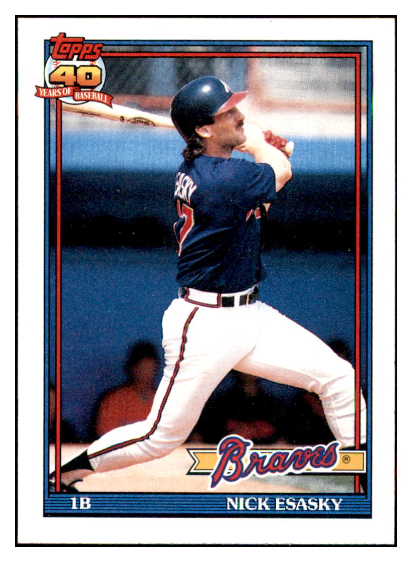1991 Topps Nick Esasky    Atlanta Braves Baseball Card GMMGC simple Xclusive Collectibles