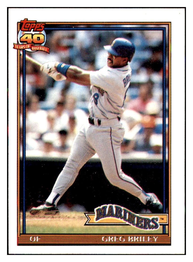 1991 Topps Greg Briley    Seattle Mariners Baseball Card GMMGC_1a simple Xclusive Collectibles