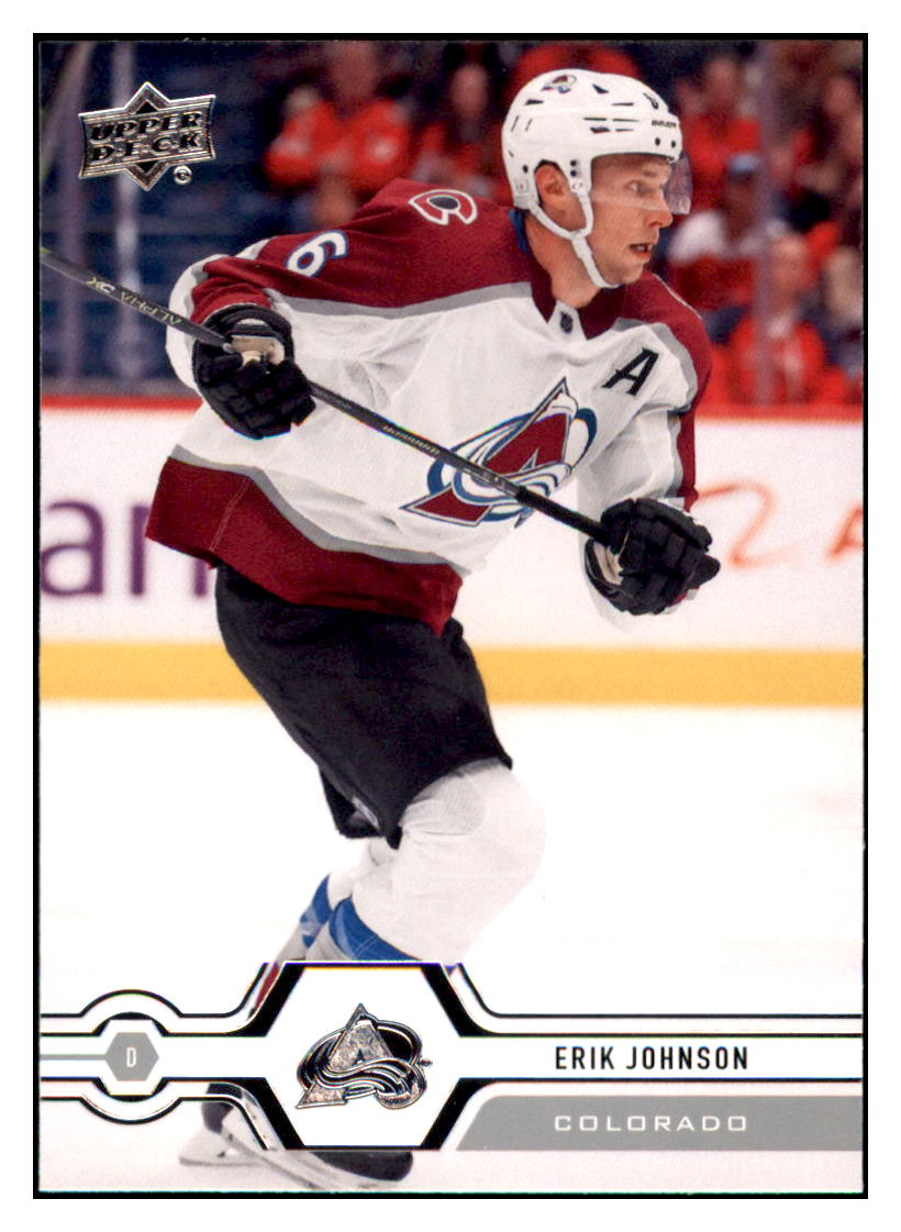 2019 Upper Deck Erik
  Johnson    Colorado Avalanche Hockey
  Card GMMGC simple Xclusive Collectibles   