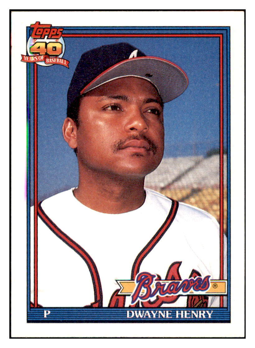 1991 Topps Dwayne Henry    Atlanta Braves Baseball Card GMMGC simple Xclusive Collectibles