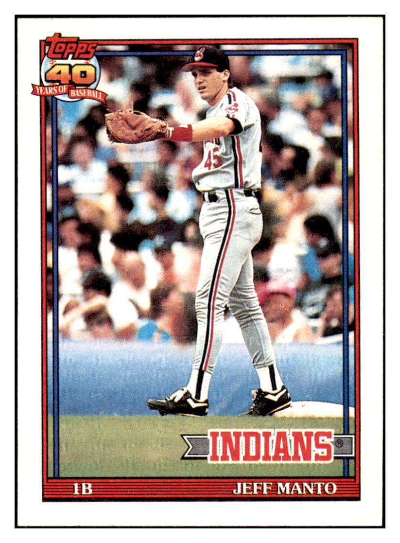 1991 Topps Jeff Manto Cleveland Indians Baseball Card GMMGC_1a simple Xclusive Collectibles