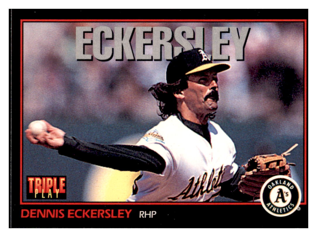 1993 Triple Play Dennis
  Eckersley   Oakland Athletics Baseball
  Card GMMGD simple Xclusive Collectibles