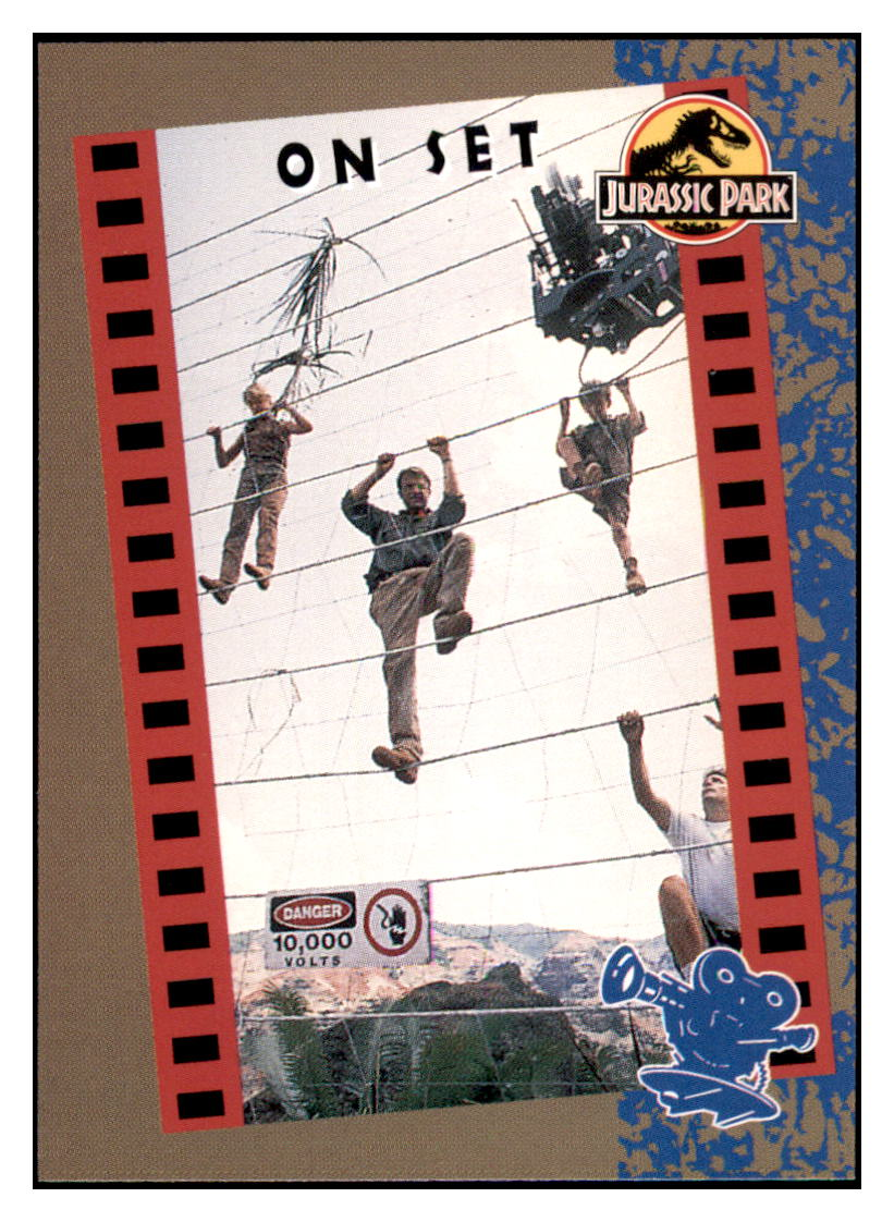 1993 Jurassic Park Climbing the Fence On Set Trading Card GMMGD simple Xclusive Collectibles