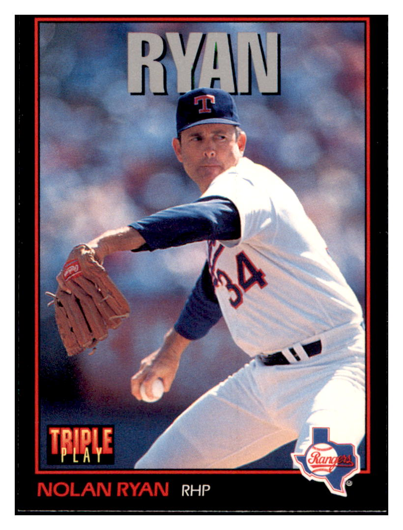 1993 Triple Play Nolan Ryan Texas Rangers #96 Baseball Card GMMGD
