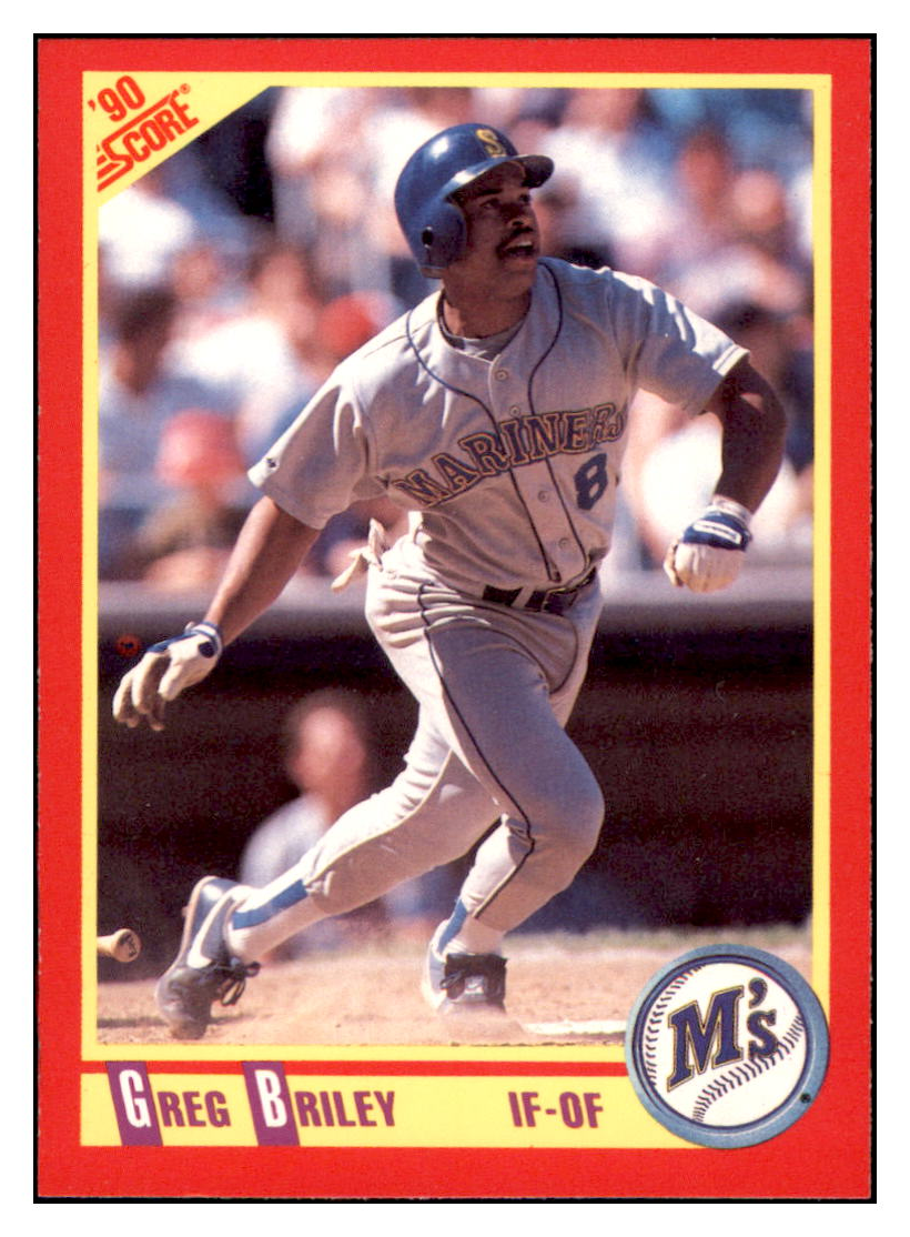 1990 Score Greg Briley Seattle Mariners Baseball Card GMMGD simple Xclusive Collectibles