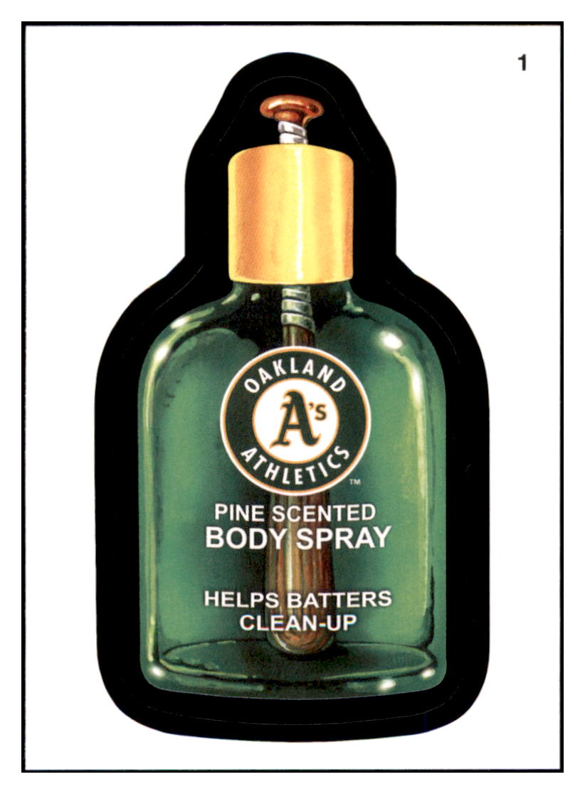 2016 Topps MLB Wacky
Packages Athletics Body Spray Green Turf Border Oakland Athletics Baseball Card GMMGD_1a simple Xclusive Collectibles