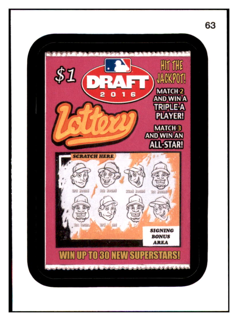 2016 Topps MLB Wacky
  Packages MLB Draft Lottery Ticket   
  Baseball Card GMMGD simple Xclusive Collectibles   