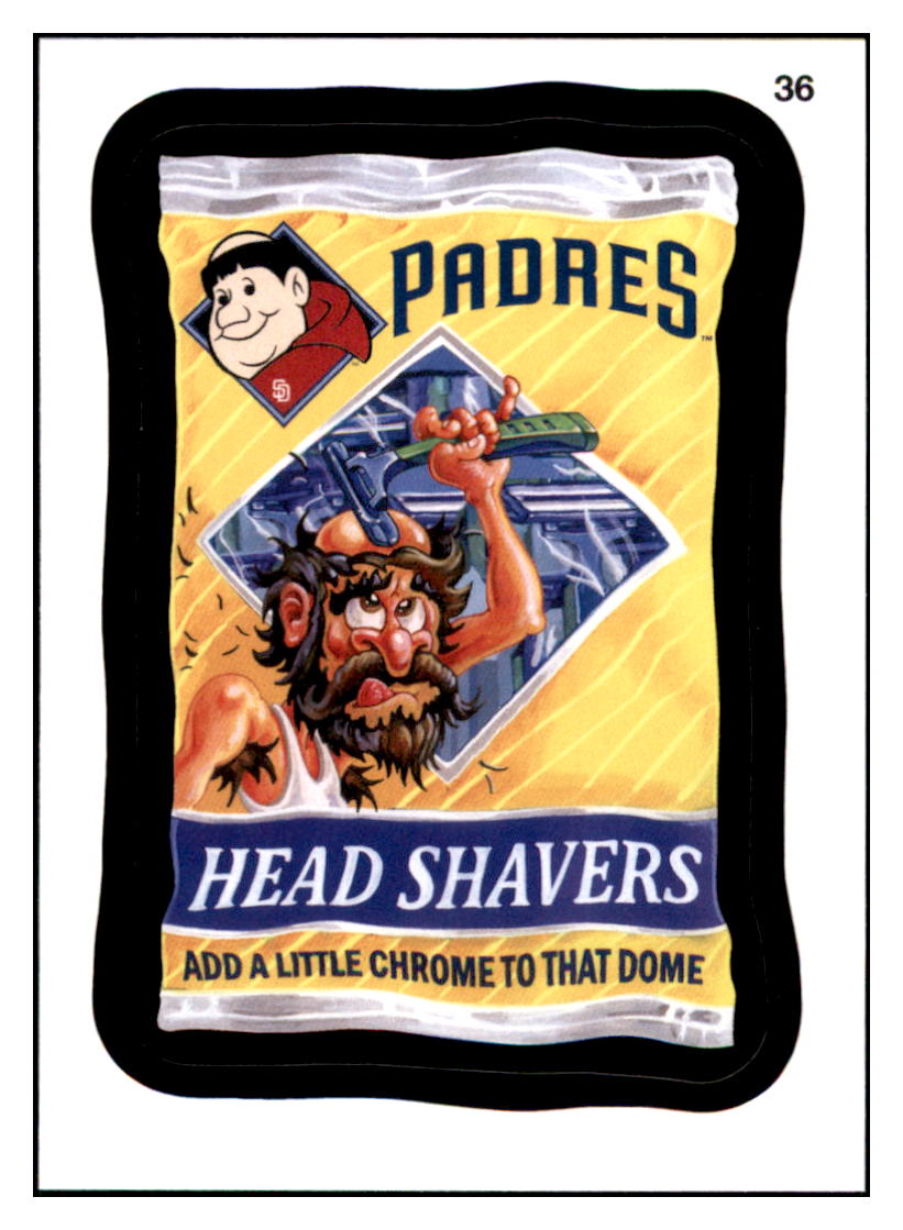 2016 Topps MLB Wacky
Packages Padres Head Shavers San
Diego Padres Baseball Card GMMGD simple Xclusive Collectibles
