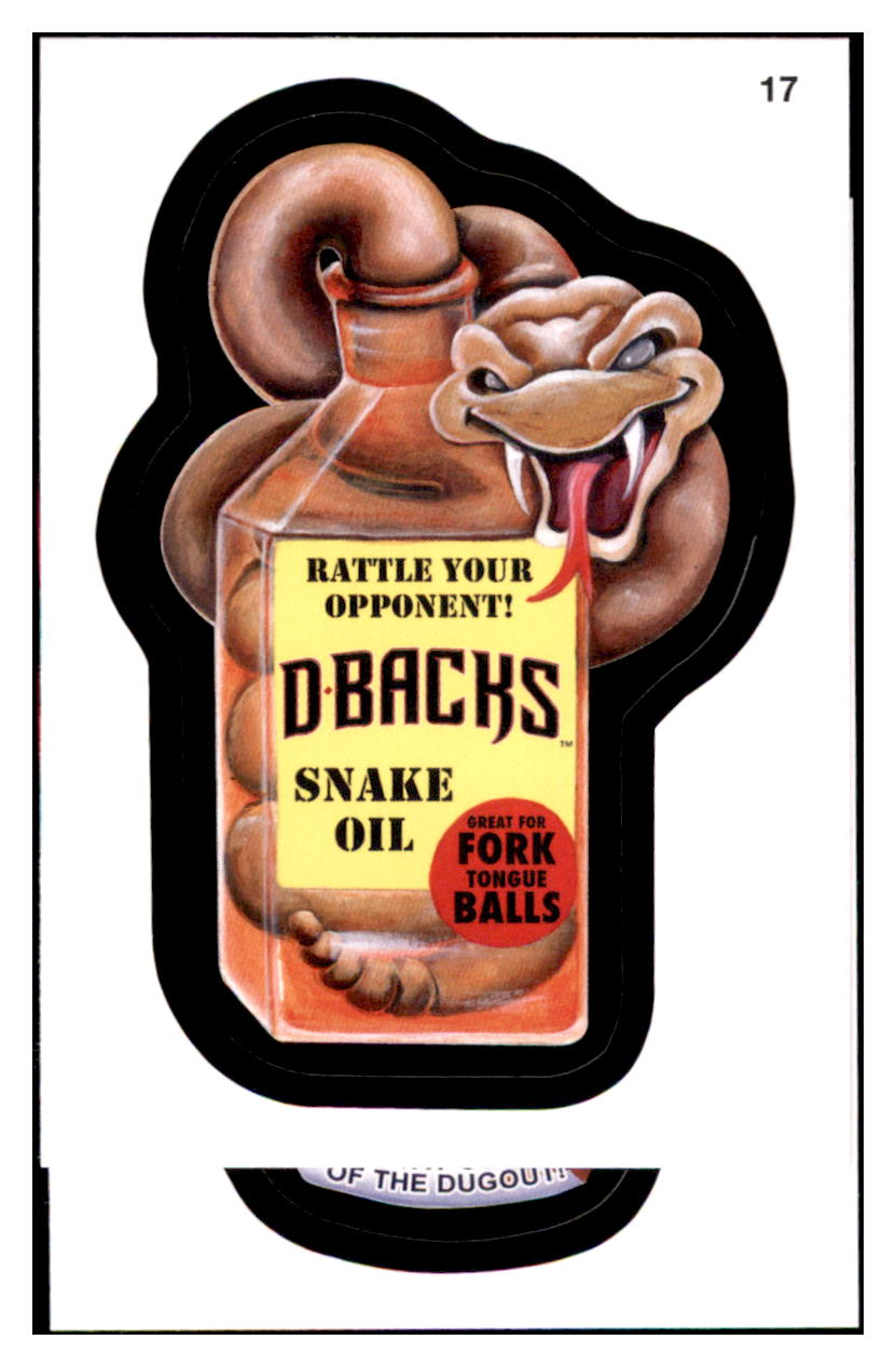 2016 Topps MLB Wacky
Packages Diamondbacks Snake Oil Green Turf Border Arizona Diamondbacks Baseball Card GMMGD simple Xclusive Collectibles