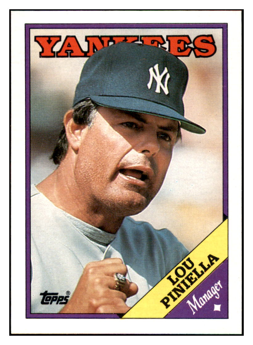1988 Topps Lou Piniella New York Yankees #44 Baseball Card GMMGD