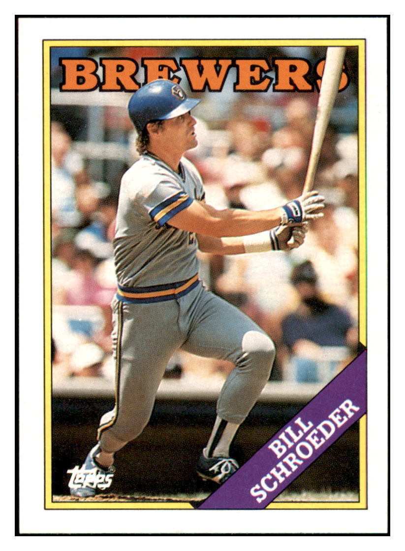 1988 Topps Bill Schroeder Milwaukee Brewers #12 Baseball Card GMMGD