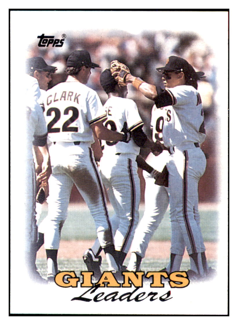 1988 Topps Giants Leaders
TL San Francisco Giants Baseball Card
GMMGD_1a simple Xclusive Collectibles