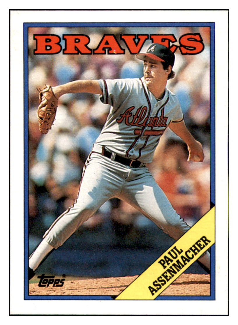 1988 Topps Paul
Assenmacher Atlanta Braves Baseball
Card GMMGD simple Xclusive Collectibles