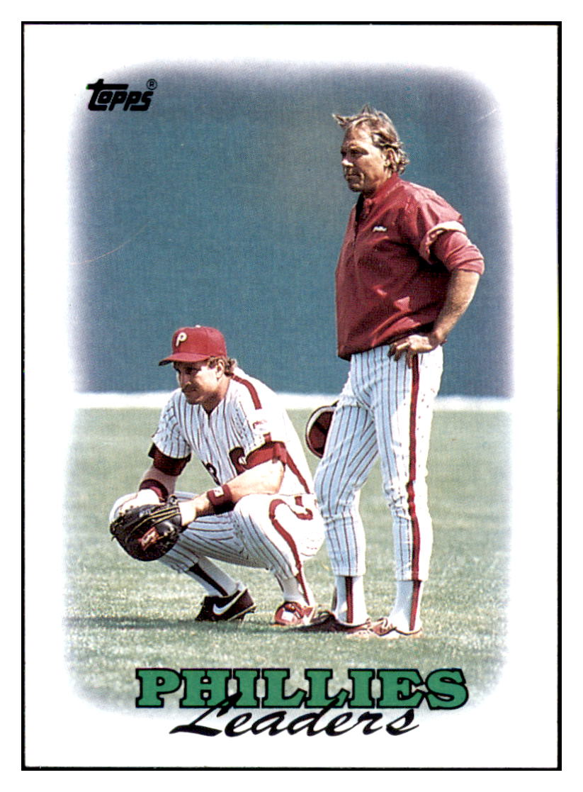 1988 Topps Phillies Leaders
  TL   Philadelphia Phillies Baseball
  Card GMMGD simple Xclusive Collectibles