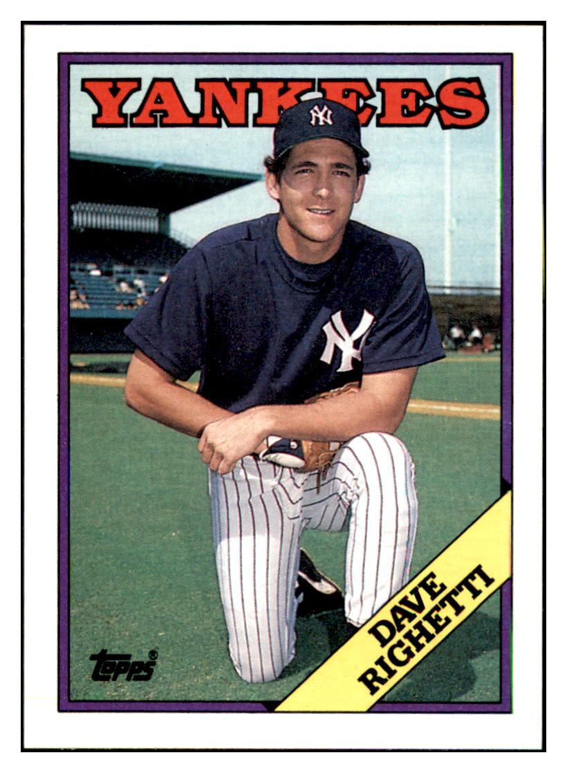 1988 Topps Dave
Righetti New York Yankees Baseball
Card GMMGD simple Xclusive Collectibles