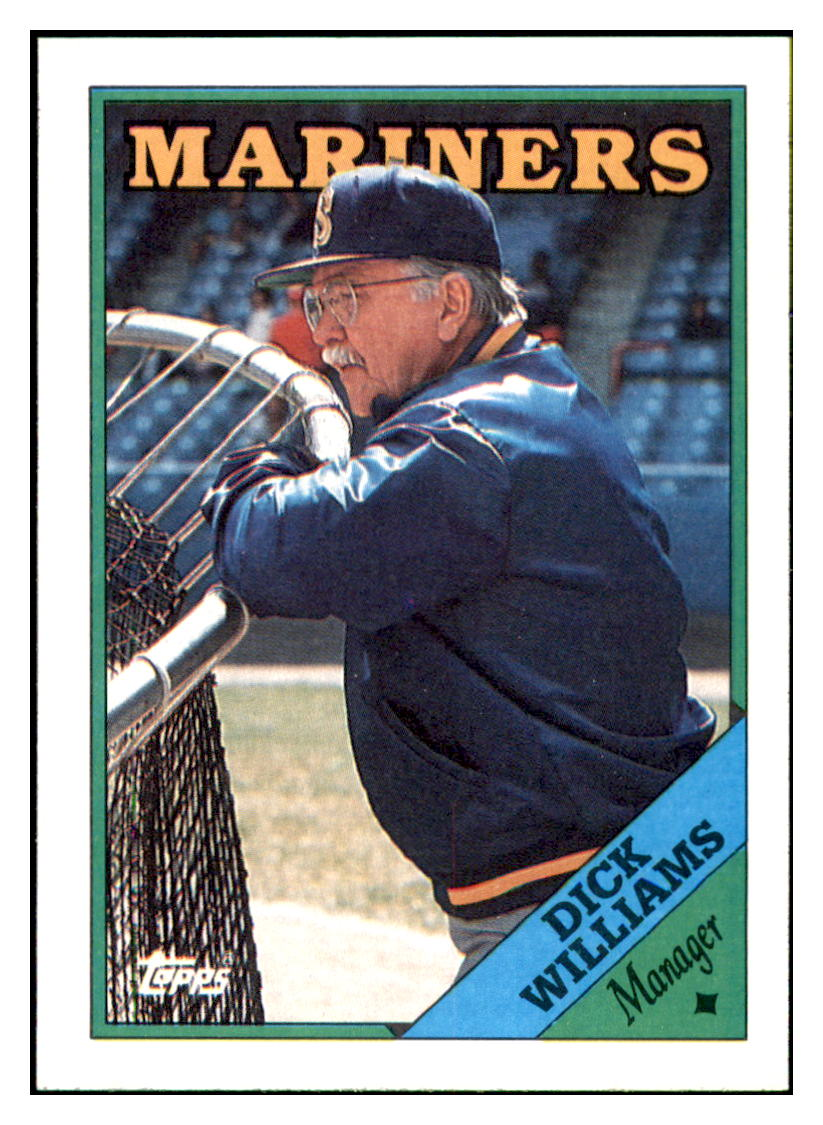 1988 Topps Dick
Williams MGR, CL Seattle Mariners
Baseball Card GMMGD simple Xclusive Collectibles