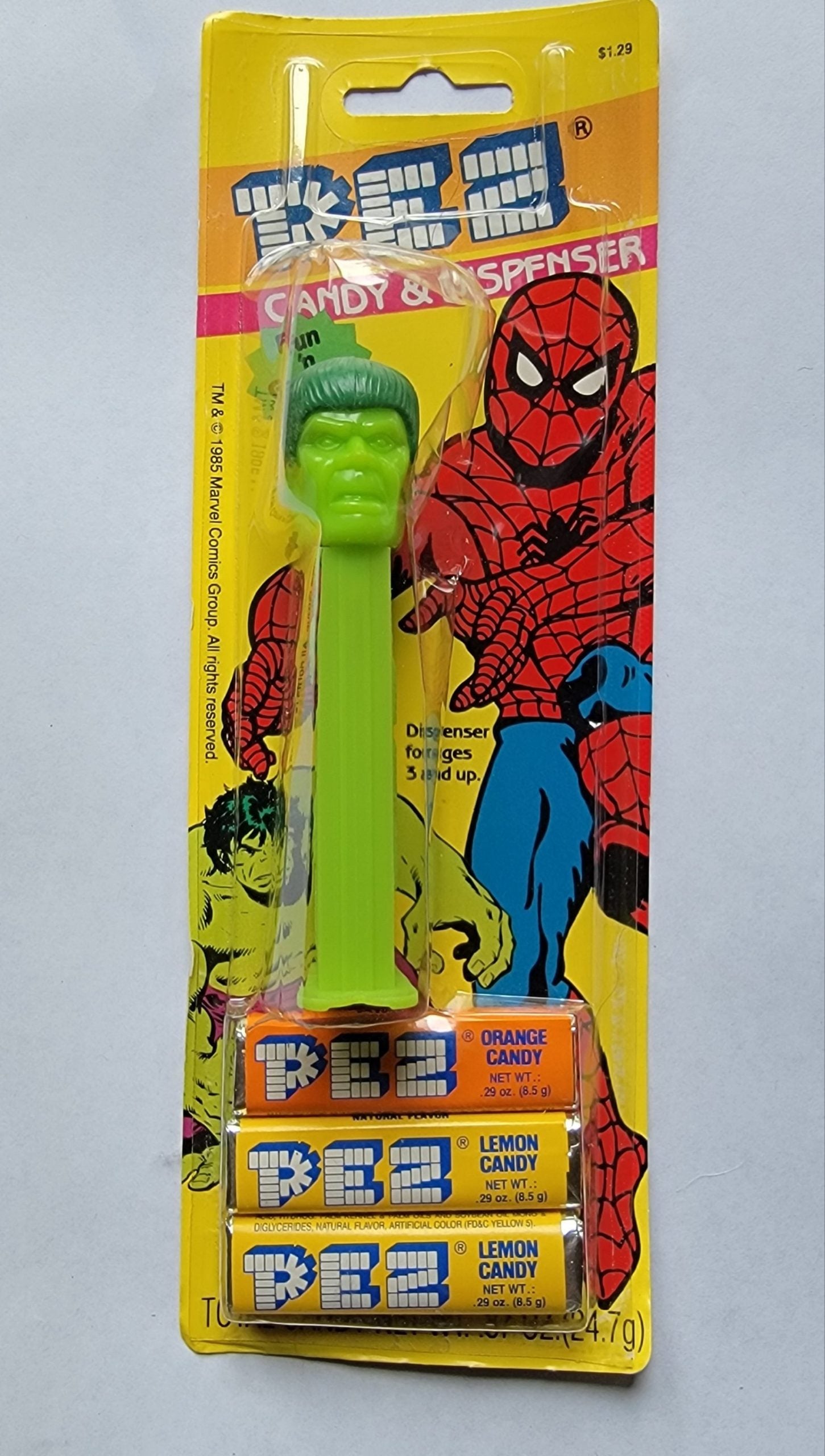 Vintage Hulk & Marvel Pez Dispenser with Card & Original Packaging simple Xclusive Collectibles