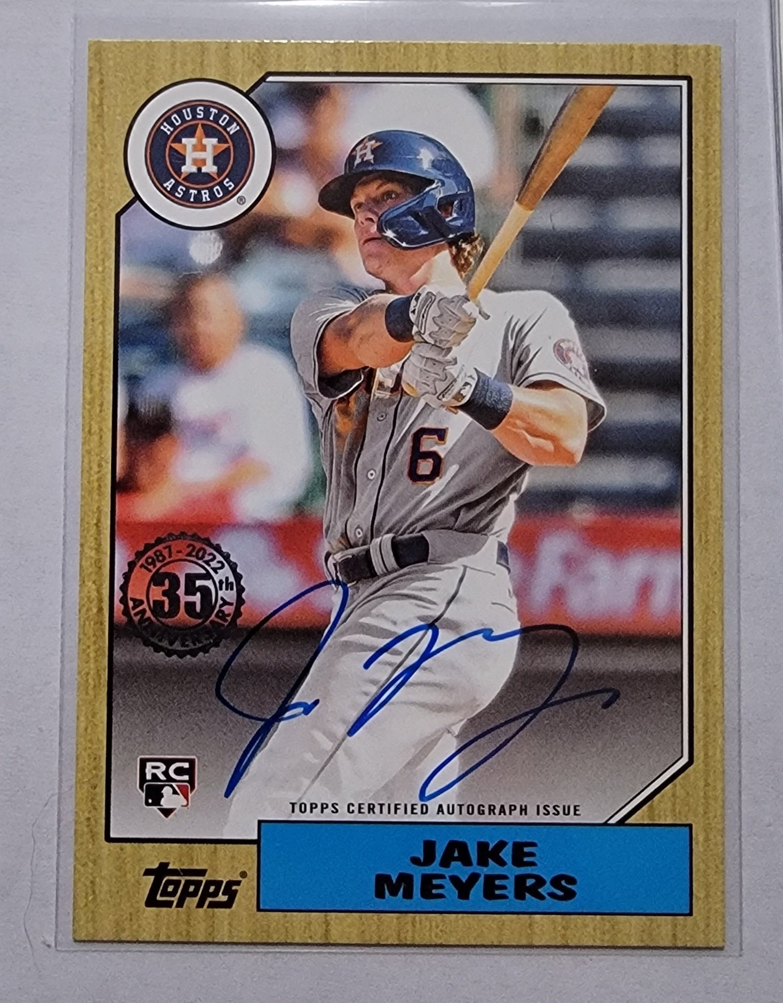 2022 Topps Jake Meyers 1987 35th Anniversary Autographed Rookie Baseball Card AVM1 simple Xclusive Collectibles