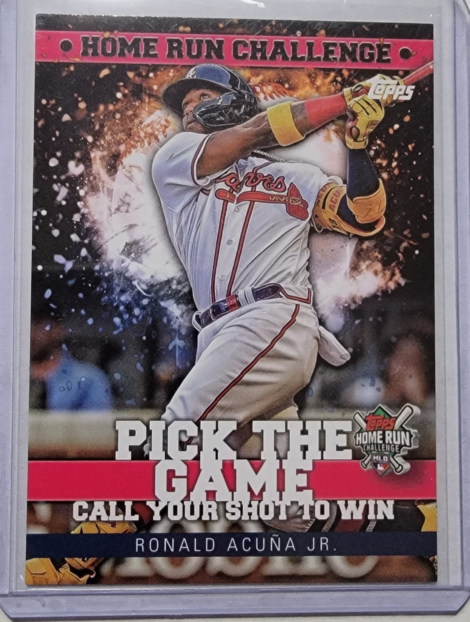 2022 Topps Series 2 Ronald Acuna Jr Pick the Game Unscratched Insert Baseball Card AVM1 simple Xclusive Collectibles