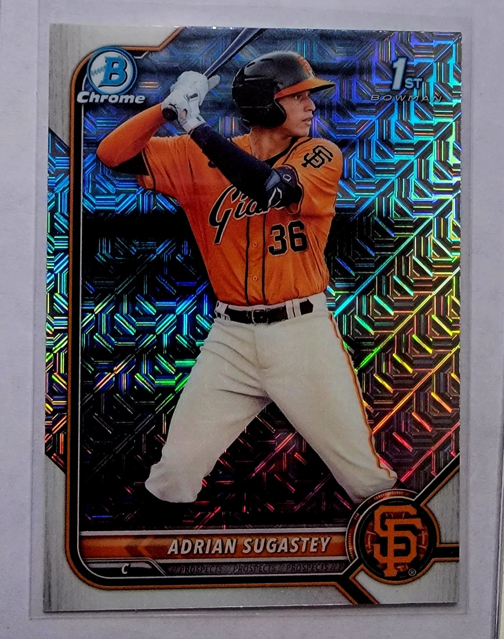 2022 Bowman Chrome Adrian Sugastev Mojo Refractor Baseball Card AVM1 simple Xclusive Collectibles