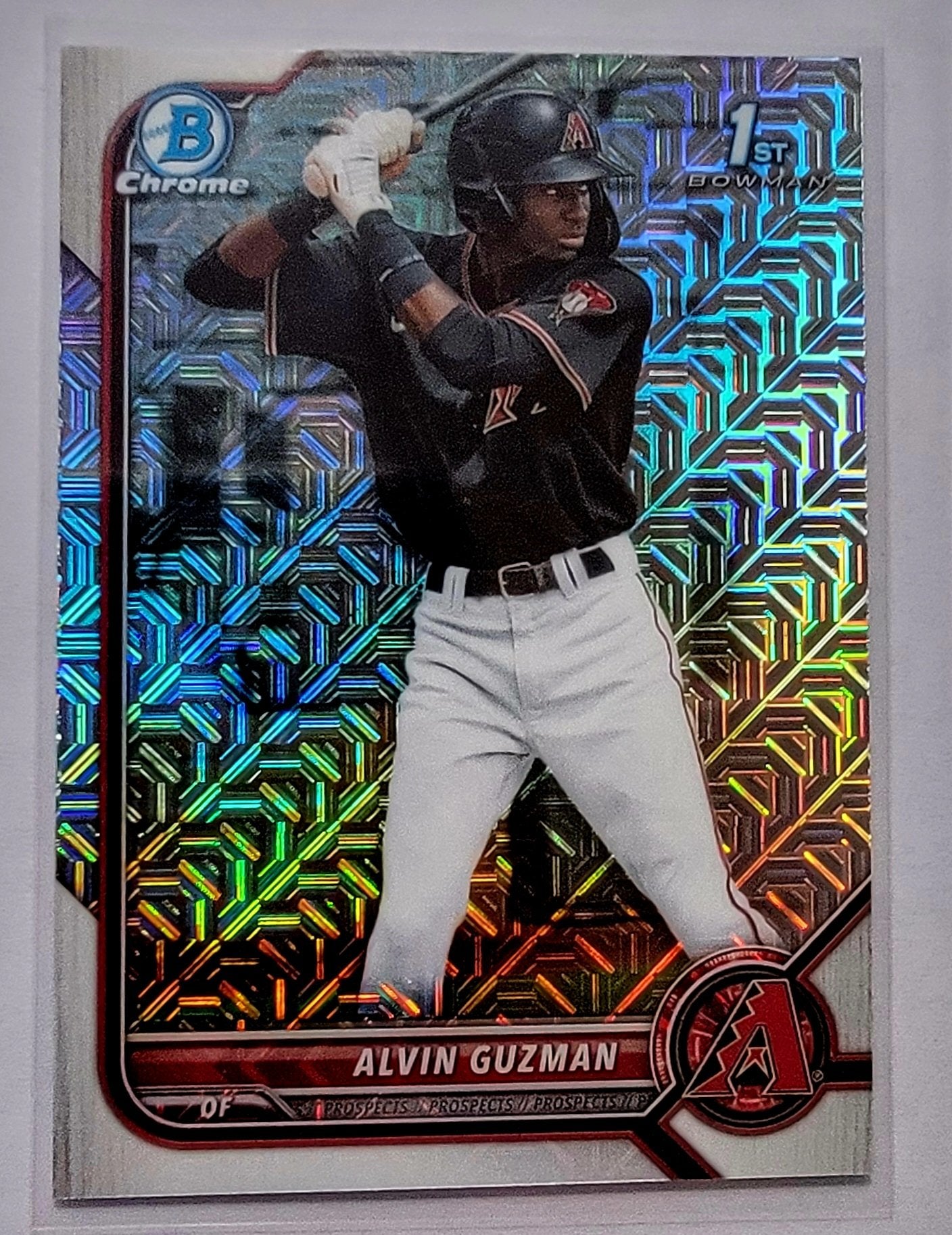 2022 Bowman Chrome Alvin Guzmon Mojo Refractor Baseball Card AVM1 simple Xclusive Collectibles